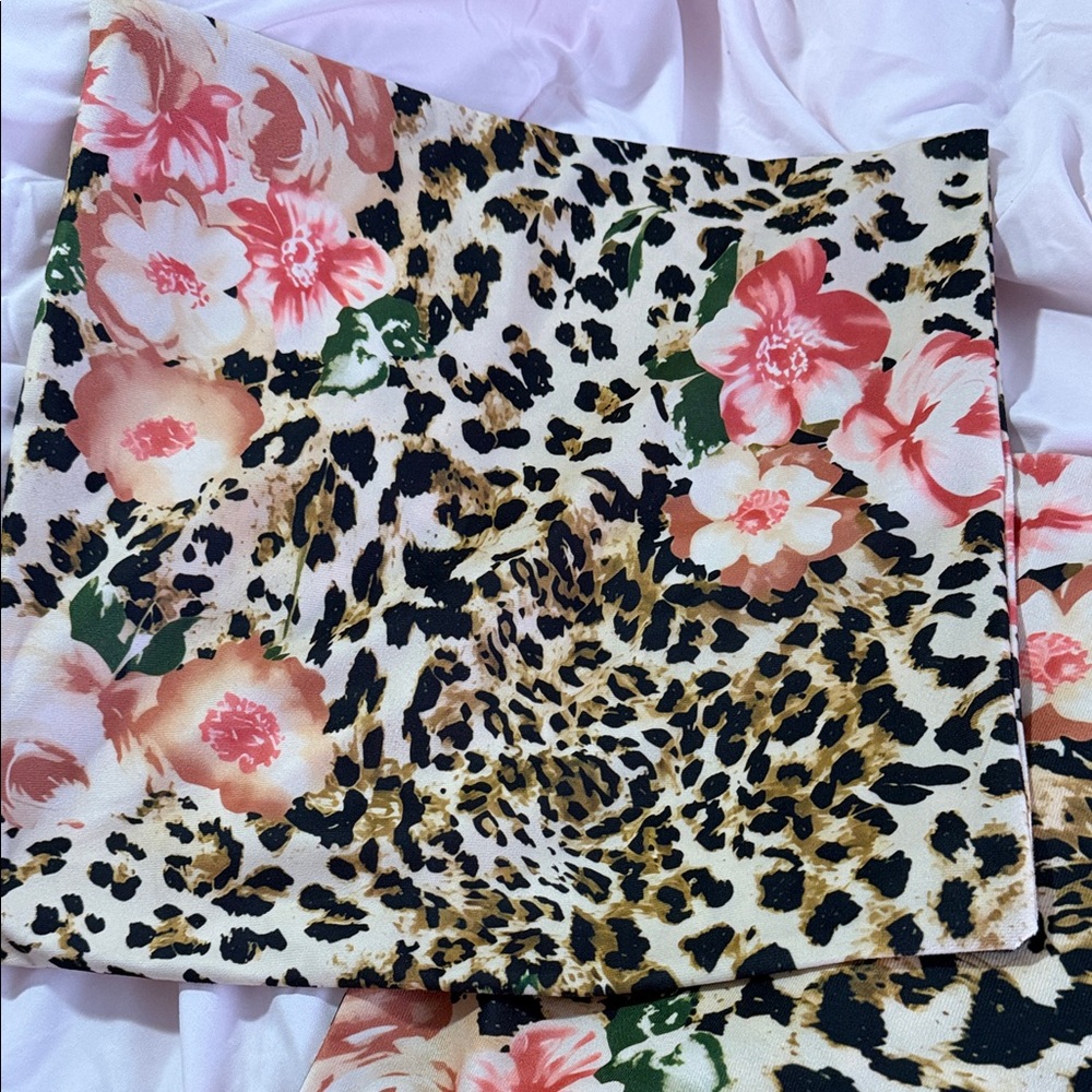 Pillow Covers. Animal print with Pink Florals. For 20x20 pillow inserts. NWOT.